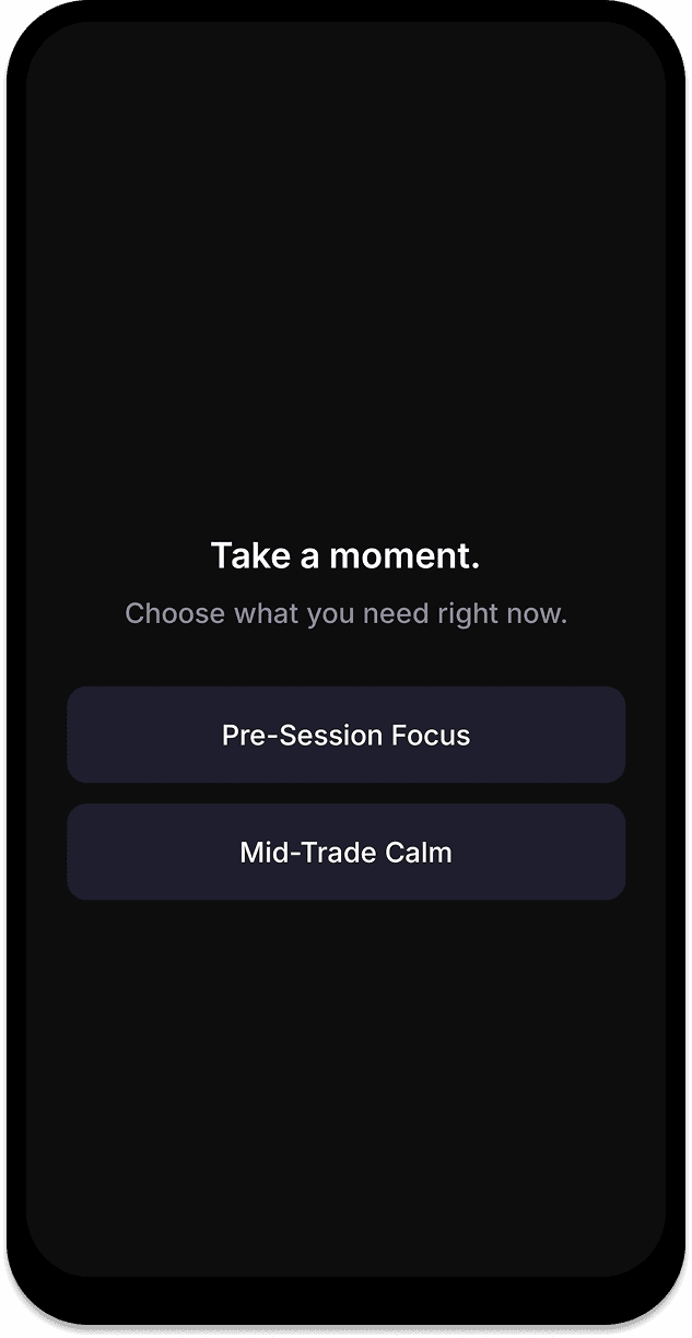 Focus session selector screen